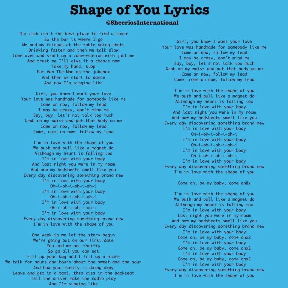 You can say what you like. Shape of you текст. Текст песни Shape of you. Ed Sheeran Shape of you текст. Шейп оф ю текст.