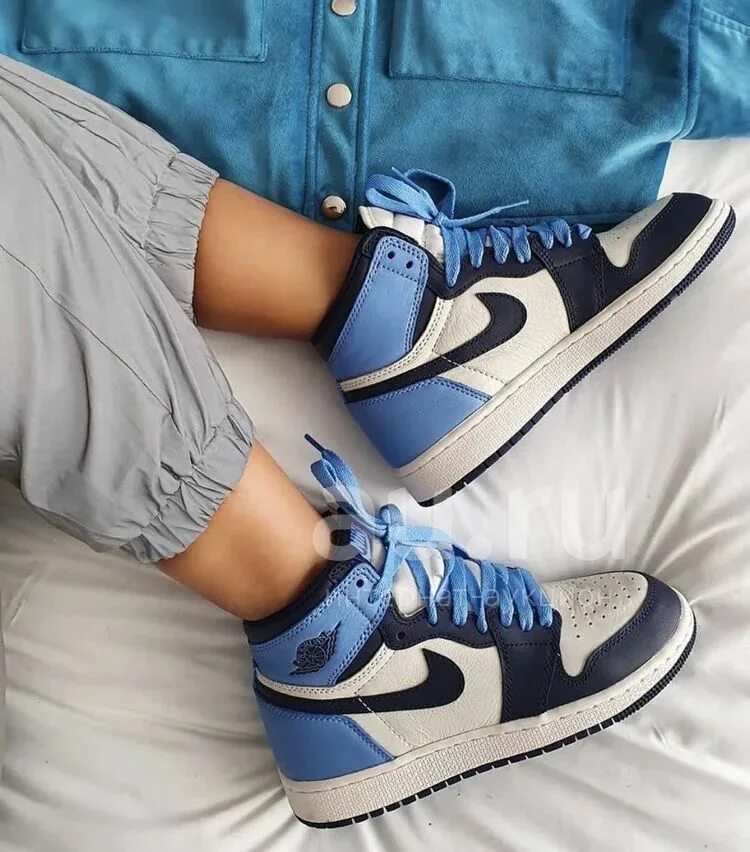 Nike Air Jordan 1 Mid Blue. Nike Air Jordan 1 Obsidian. Обувь кроссовки найк