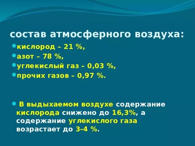 Содержание в воздухе составляет 21. Состав атмосферного воздуха. Состав вдыхаемого и выдыхаемого воздуха. Состав выдыхаемого воздуха углекислый ГАЗ кислород азот. Углекислый ГАЗ В выдыхаемом воздухе.