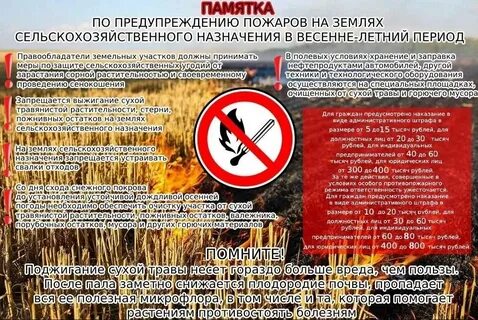 Пожароопасный период памятка