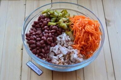 Салат фасоль морковь по корейски огурец