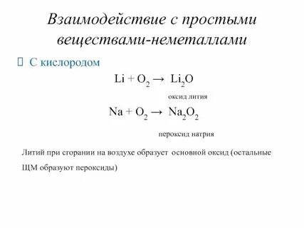 Литий с кислородом образует