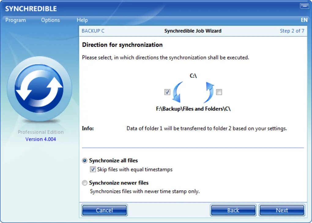 Синхронизация дисков программа. Synchredible pro. step wizard. synchronize программа. synchredible pro 8.