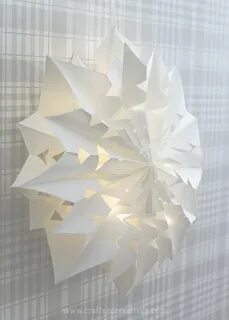 Снежинки из пакетов бумажных объемные