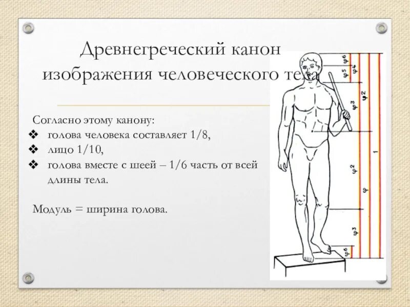 Пропорции тела человека в древней Греции. Поликлет канон пропорций. Канон Поликлета пропорции. Греческий канон изображения человека.