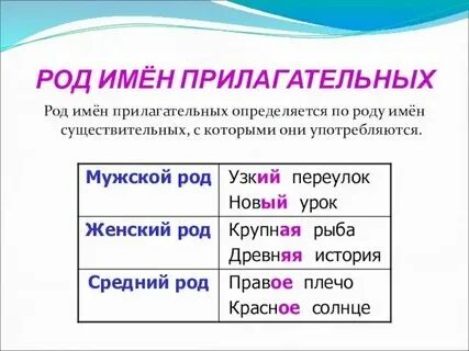 Как понять какого рода прилагательное