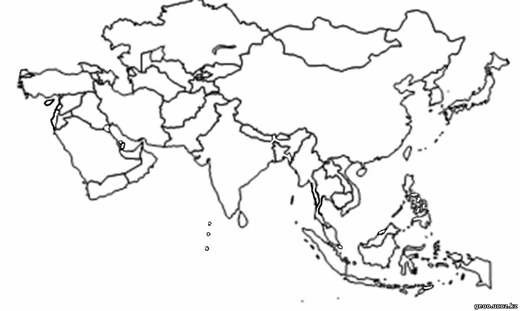 Контурные карты регионов азии. Карта зарубежной Азии пустая. Пустая карта зарубежной Азии с границами государств. Политическая контурная карта Азии 11 класс. Политическая контурная карта зарубежной Азии.