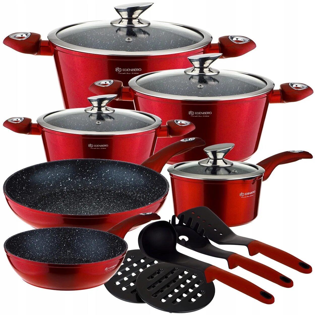 Набор посуды 1da05s. Bergner 1518. Berghoff 1100097. Набор посуды сковородки. Набор посуды сковородки.