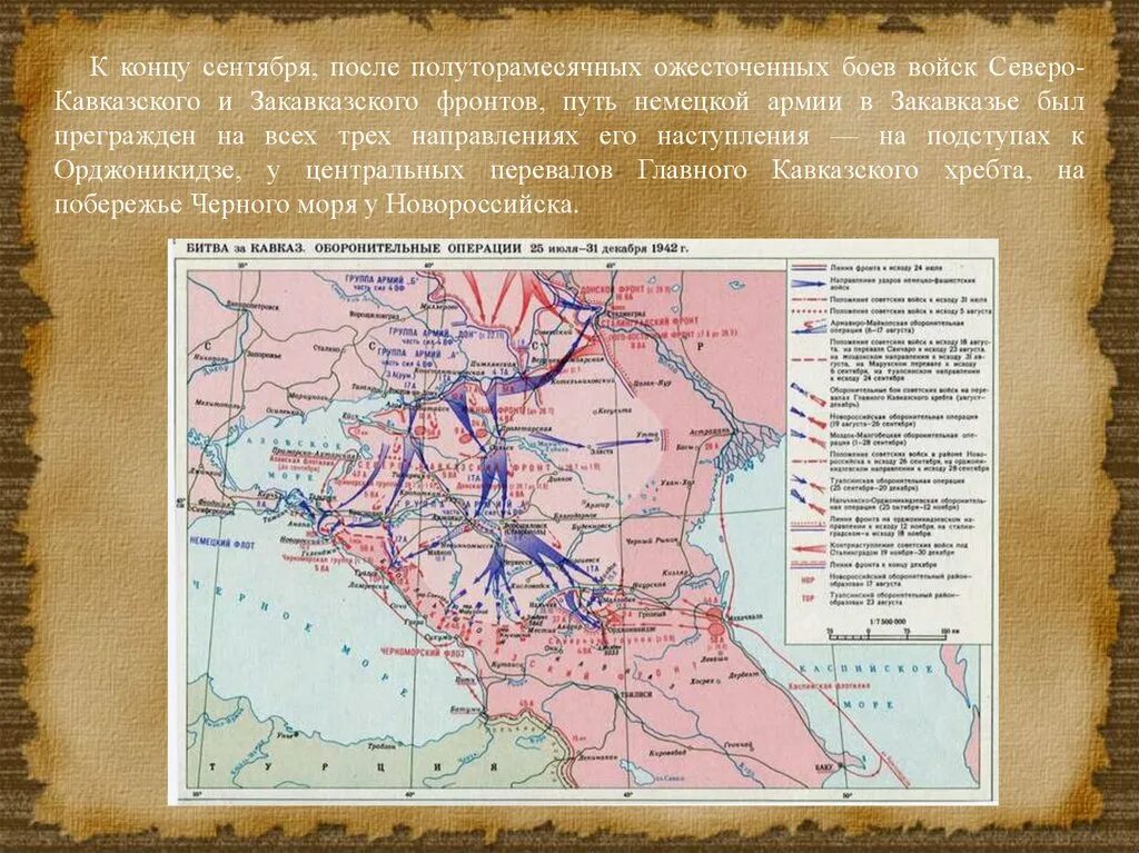 Битва за Кавказ 1942-1943. Битва за Кавказ 1942-1943 карта. Линия фронта на Кавказе в октябре 1942 года. Северо кавказская операция