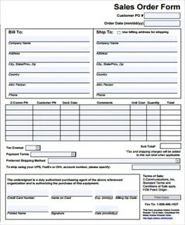 Sale forms