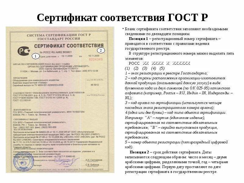 Какое должно быть соответствие госту