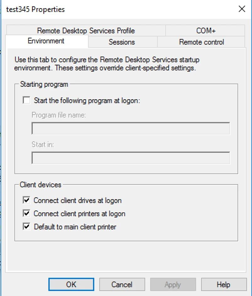 Rsat Windows 10 x64. Remote session environment. Services profile. User profile service.