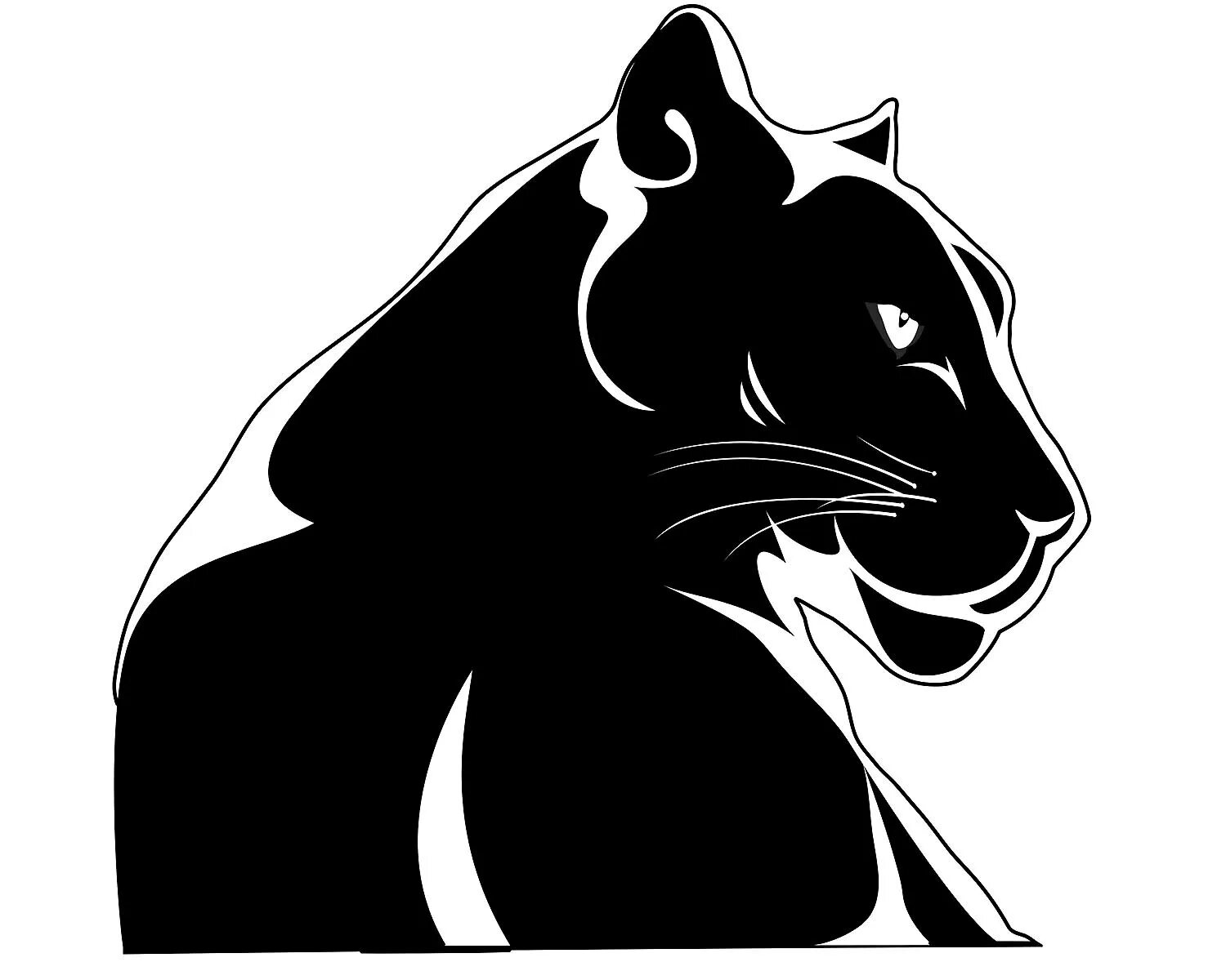 Как называется черный рисунок. Пантера СВГ. Силуэт пантеры. Стилизованное изображение пантеры. Пантера вектор.