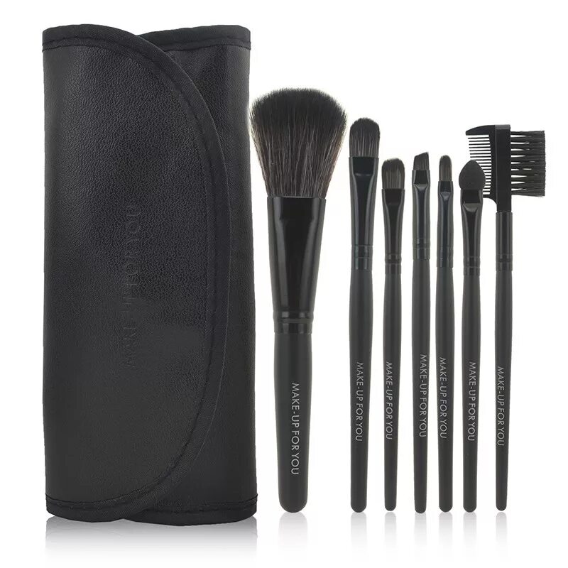 Кисти для макияжа Бранд кат. Make up Brush набор кистей. Набор кистей для макияжа Pro Makeup Brush Set. Набор кисточек черные (7шт).