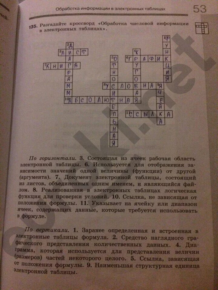 История 5 класс стр 54 вопросы. Кроссворд по информатике 6 класс босова. Информатика стр 53 рабочая тетрадь номер 7.