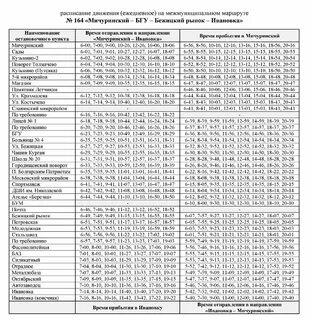 164 маршрутка брянск расписание маршрут