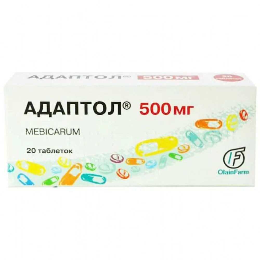 Мебикар отзывы врачей. Адаптол 500 мг. Адаптол 300 мг. Адаптол таблетки Олайнфарм.