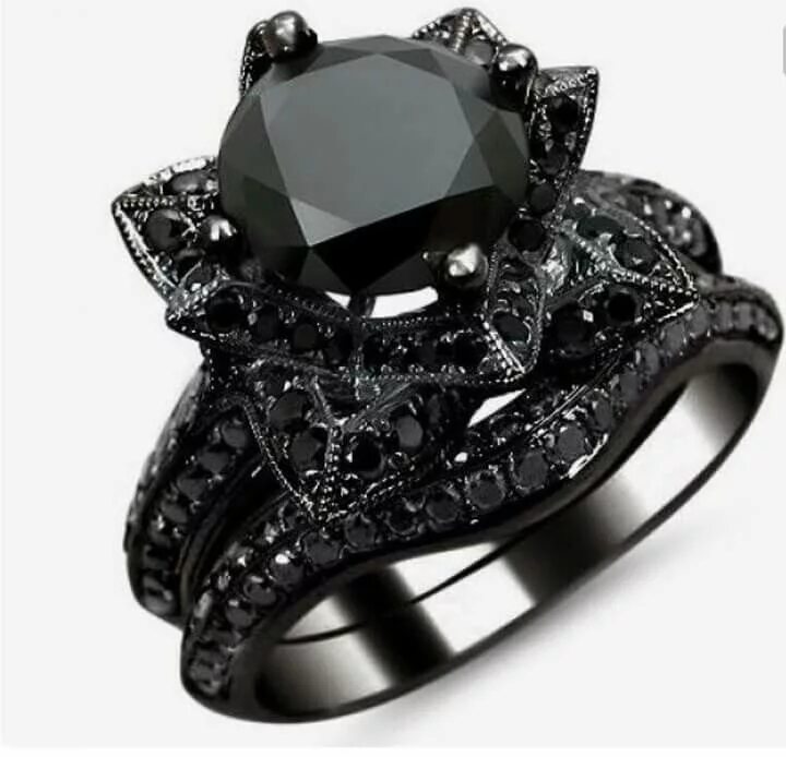 Как выглядит черное золото His And Hers Matching Wedding Ring Set- Black Tungsten Rose Gold UK Seller e