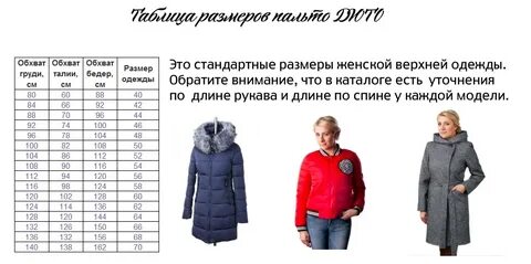 Как определить размер пальто