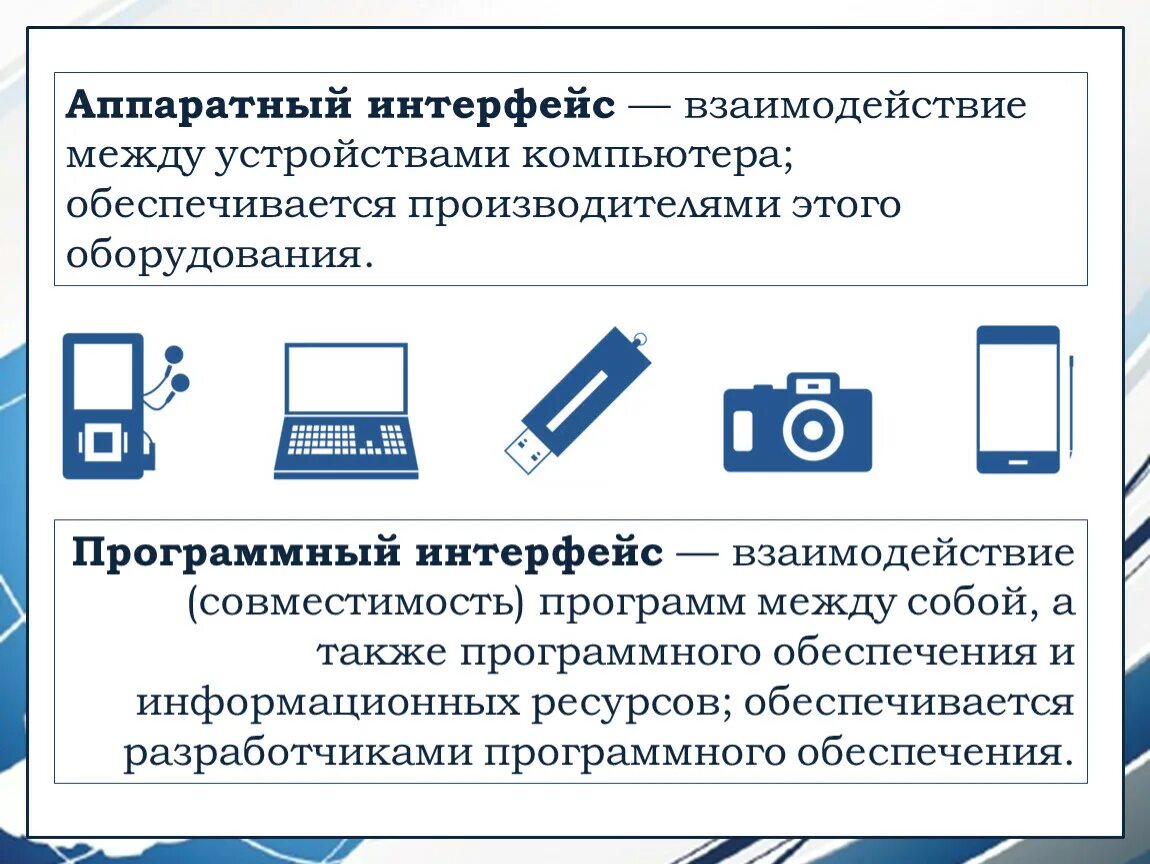 Персональный компьютер программные средства. Аппаратно-программный Интерфейс примеры. Аппаратно-программный Интерфейс средства взаимодействия. Apparatli interfeys. Аппаратный и пользовательский Интерфейс.