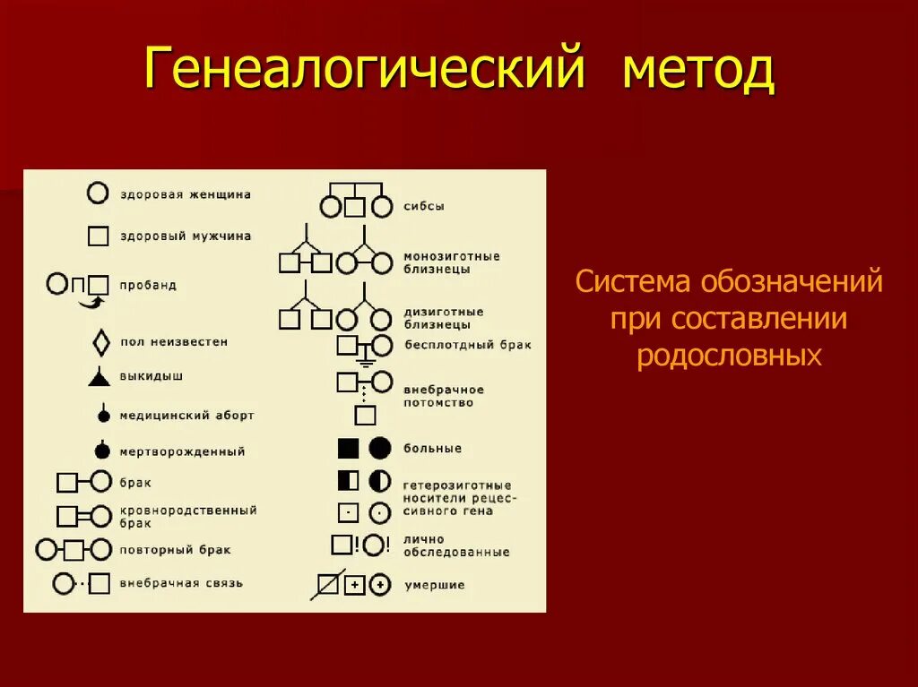 Методы изучения генетики человека генеалогический