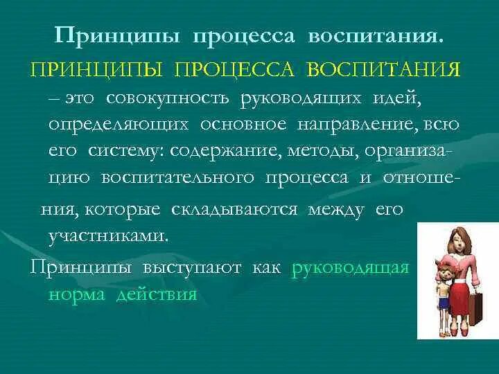 Участники процесса воспитания. Принципы процесса воспитания. Сущность процесса воспитания. Содержание воспитательного процесса. Принципы воспитательного процесса.