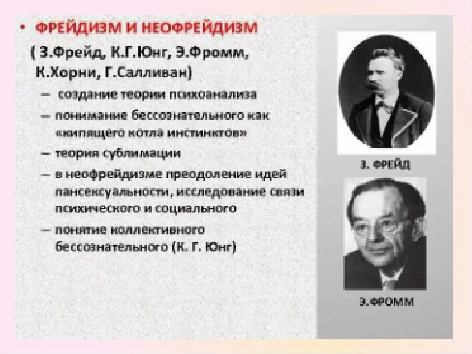 Фрейд Юнг представители. Фрейд, Юнг, Фромм - представители.... Теория Зигмунда Фрейда неофрейдизм. З. Фрейд и неофрейдизм (к.г. Юнг, э. Фромм).