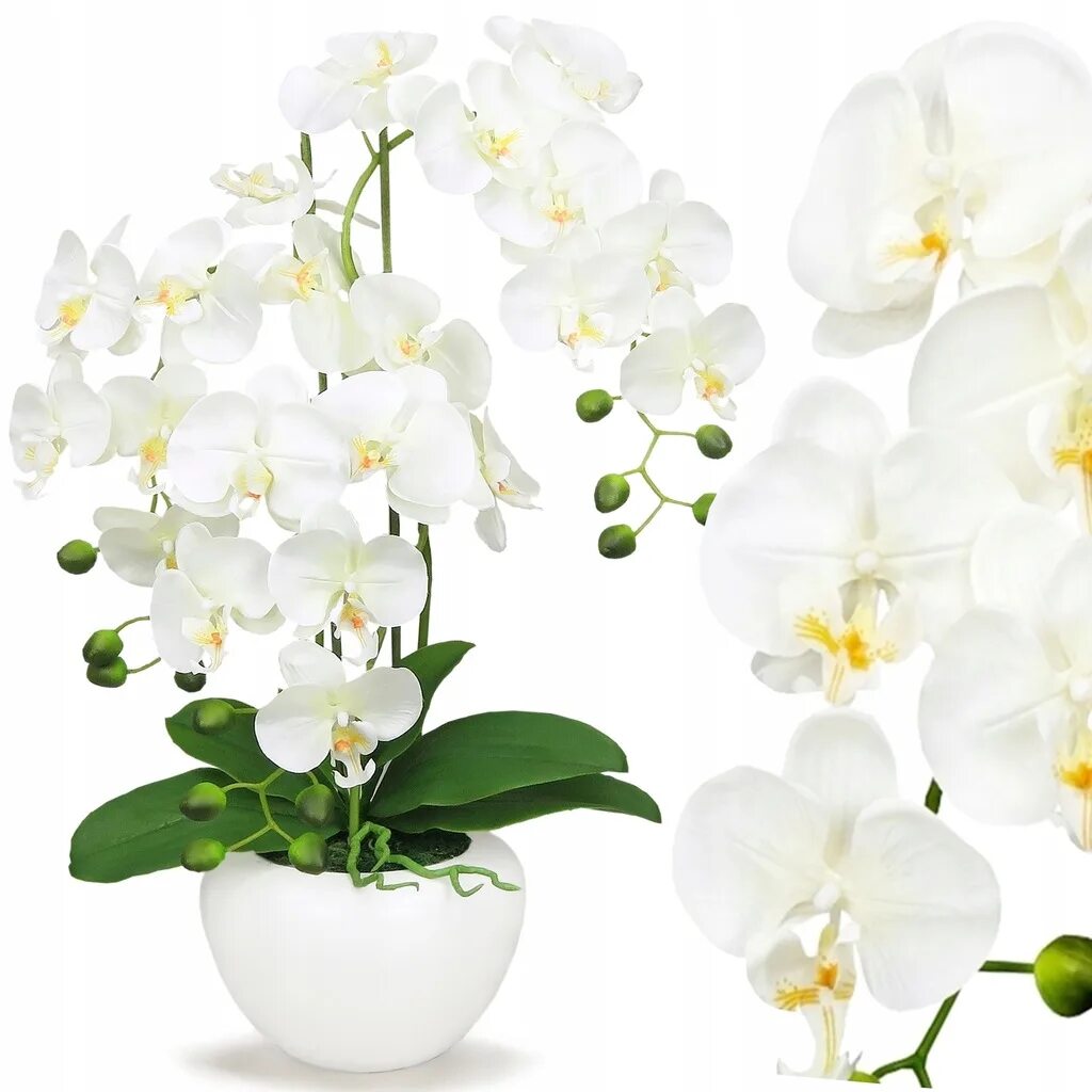 Орхидея Китай искусственный. Искусственная Орхидея золото. Много веток искусственных орхидей в горшке.