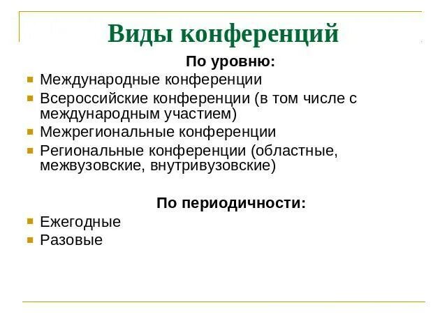 Конференции уровня а