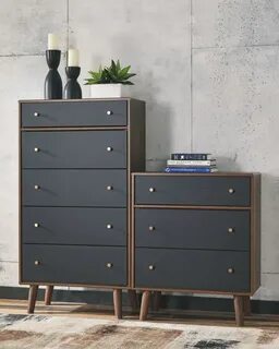 Daneston - Brown/Graphite - Three Drawer Chest.