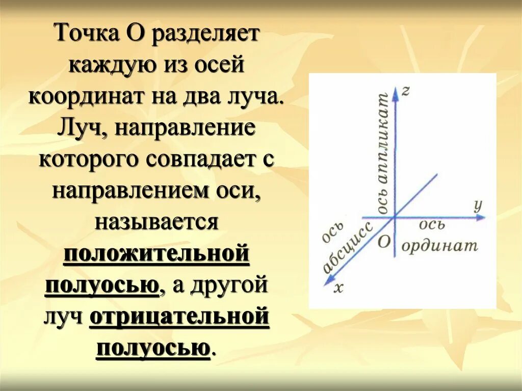 Координатными осями называются