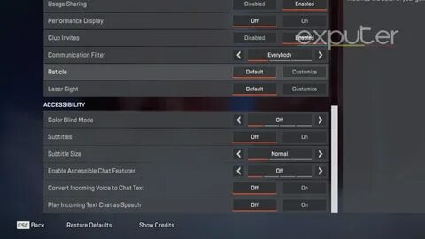 Apex settings