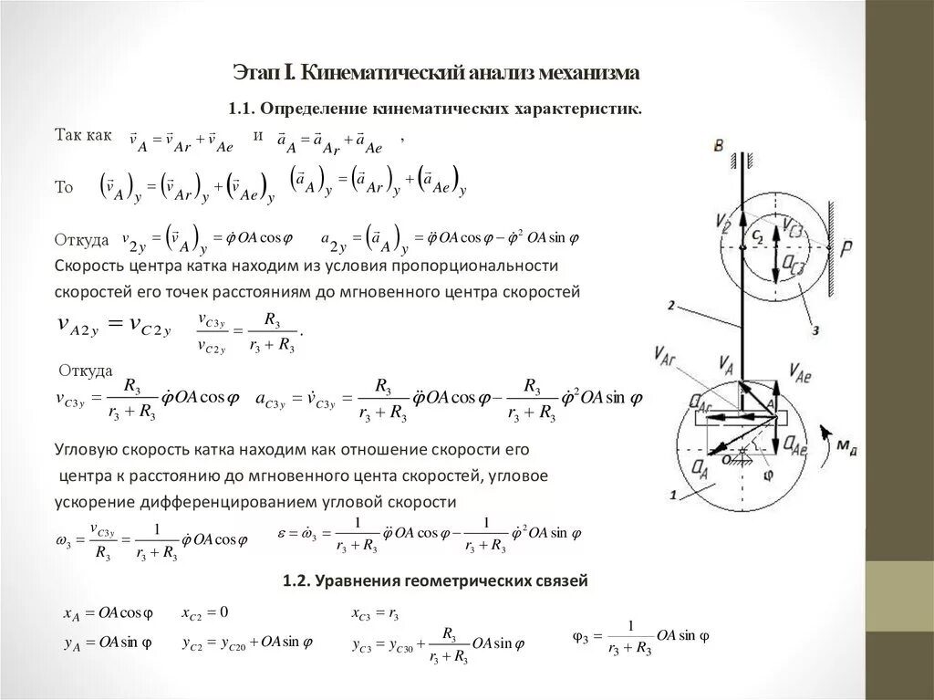 Динамический анализ кулисного механизма. Кинематические характеристики механизма. Кинематический анализ плоского планетарного механизма МЦС. Кинематический разбор механизма. Аналитическая механизм