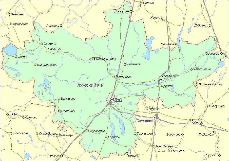 Карта лужского района ленинградской. Карта Лужского района. Лужский район Ленинградской области на карте. Карта Лужского района карта Лужского района. Лужский район карта с деревнями.