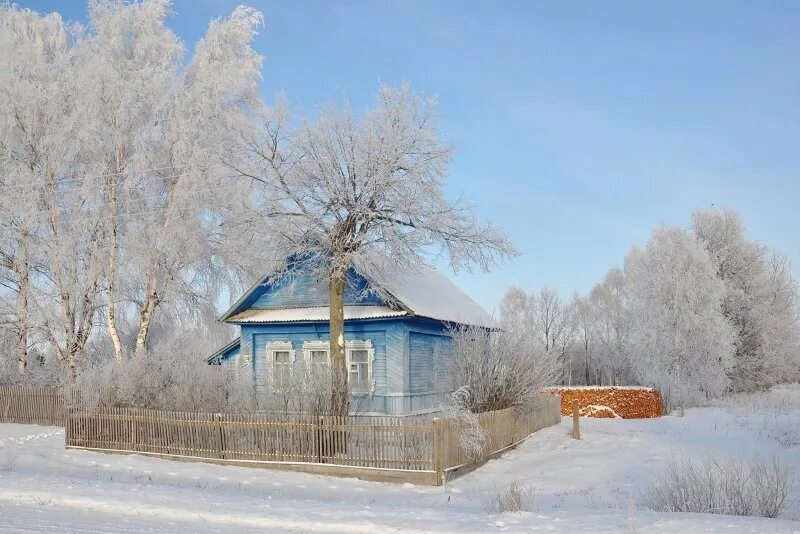 Первый снег в селе