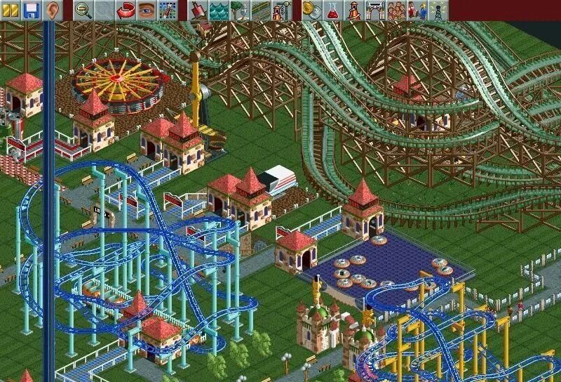 Игра парк аттракционов Rollercoaster Tycoon. Rollercoaster 2000 игра. Rollercoaster Tycoon 2000. Карусельный Магнат игра.