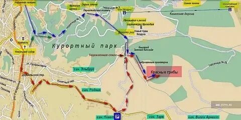 Маршруты на карте кисловодска
