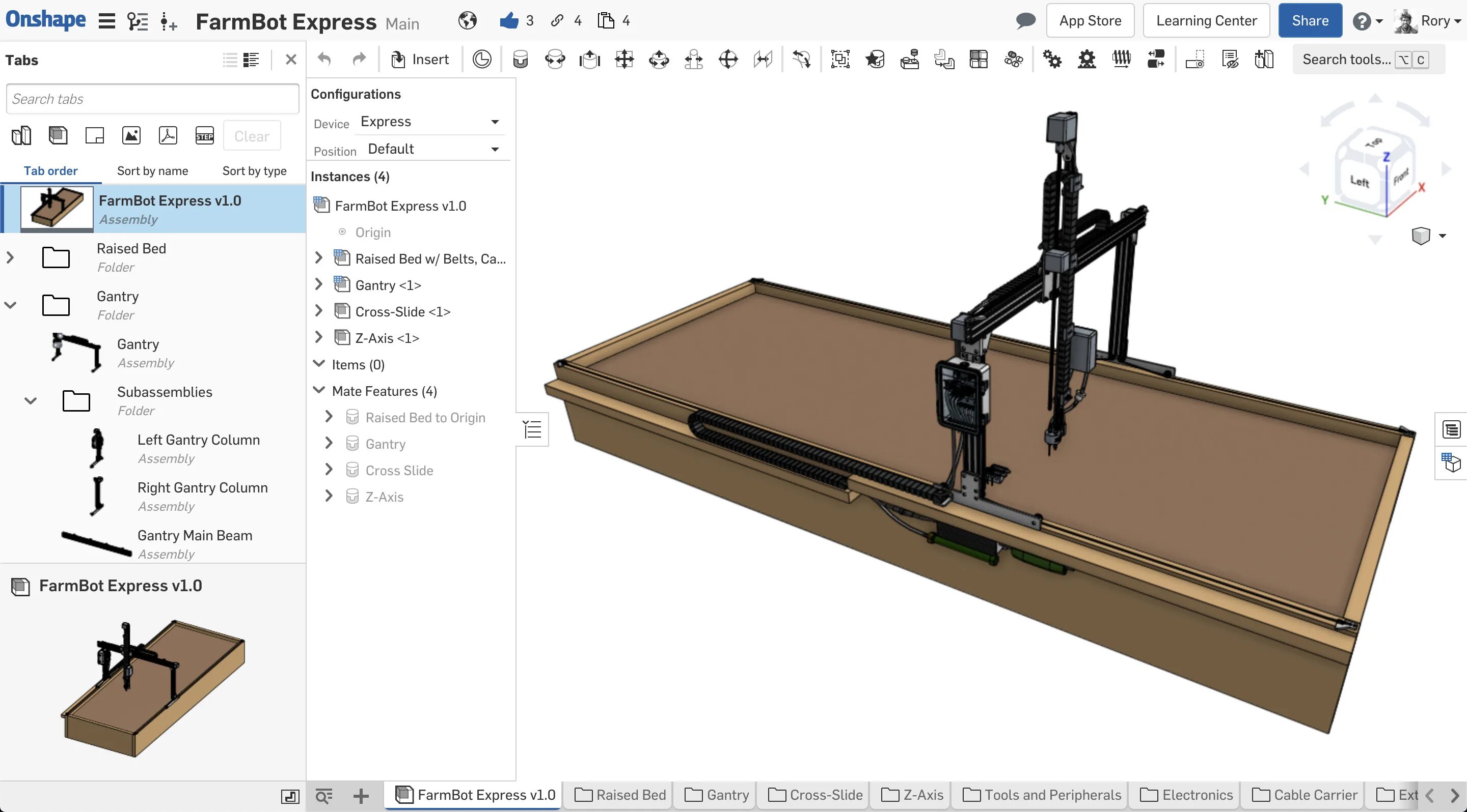 Onshape. FARMBOT. FARMBOT робот. Оншейп. H-bot чертежи.