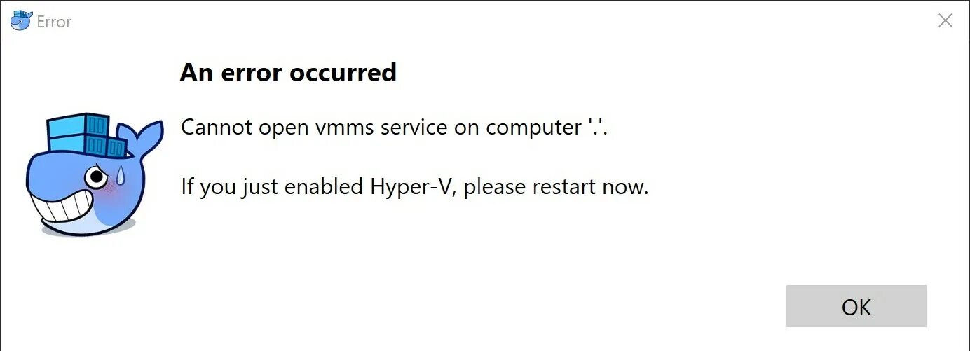 Docker daemon is not running. Docker is not running.