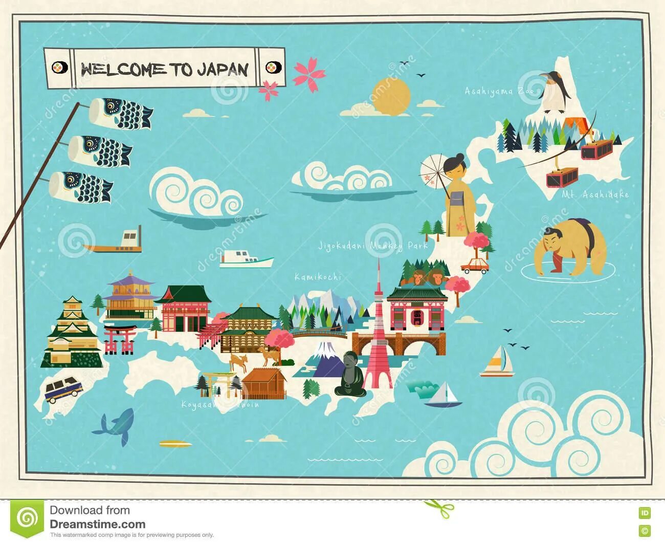 Туристическая карта Японии. Достопримечательности Японии на карте. Карта Японии с достопримечательностями на русском. Карта Японии для детей. Карта японии рисунок