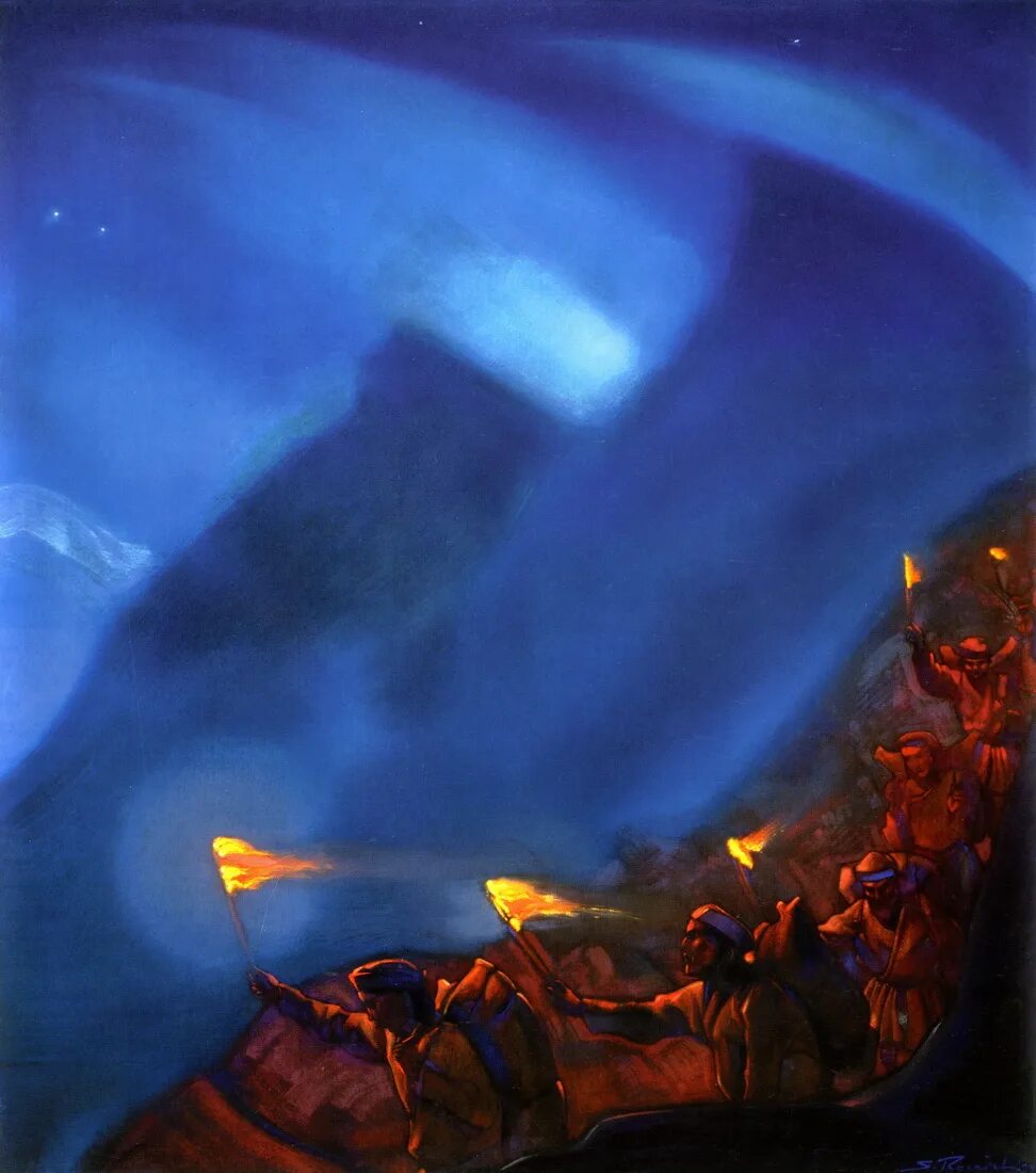 Картина николая рериха «огни победы». Огни победы рериха. – великая жертва. Картина николая рериха «огни победы». Николай рерих победа змей горыныч.