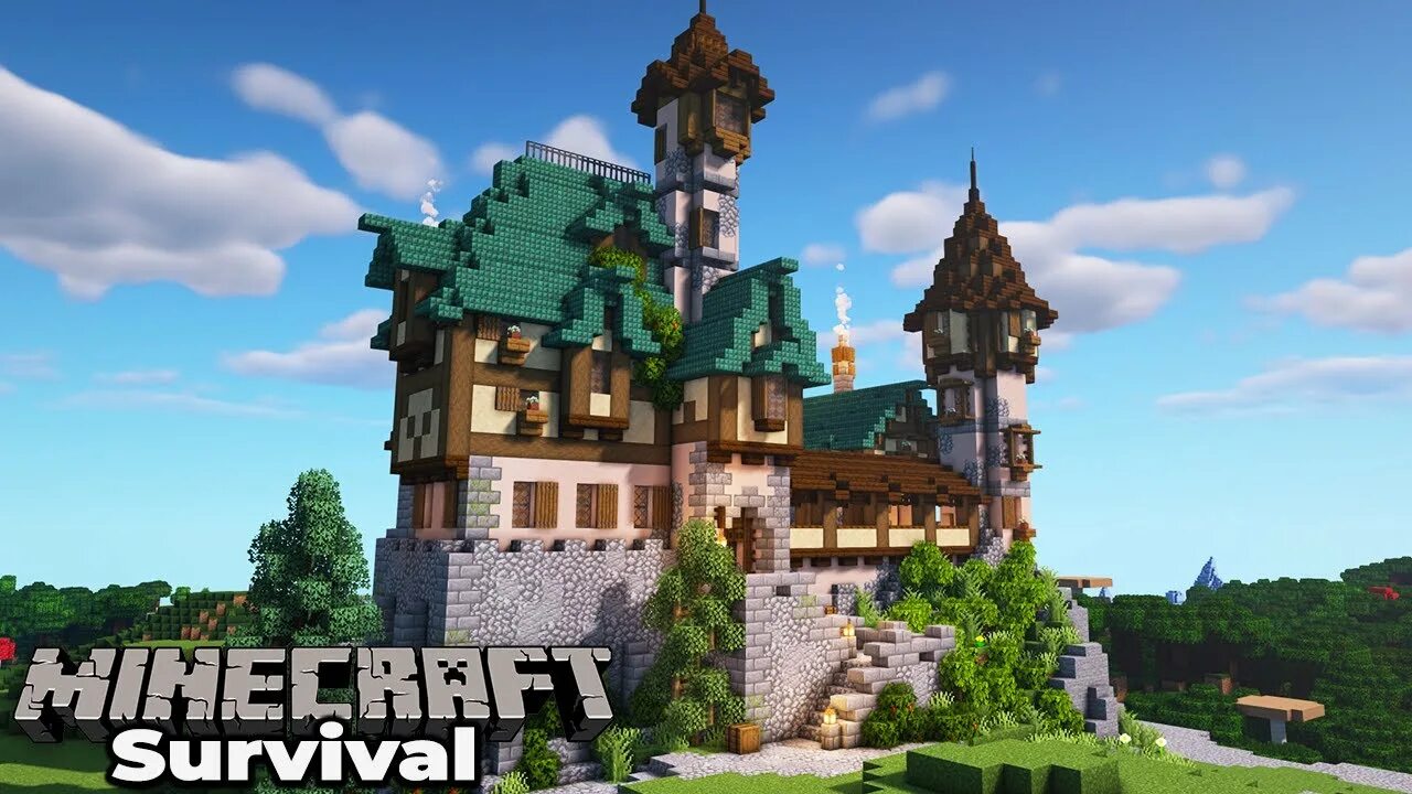 Build the castle. Manor minecraft. красивая вилла в майнкрафт. minecraft medieval house. castle house minecraft.