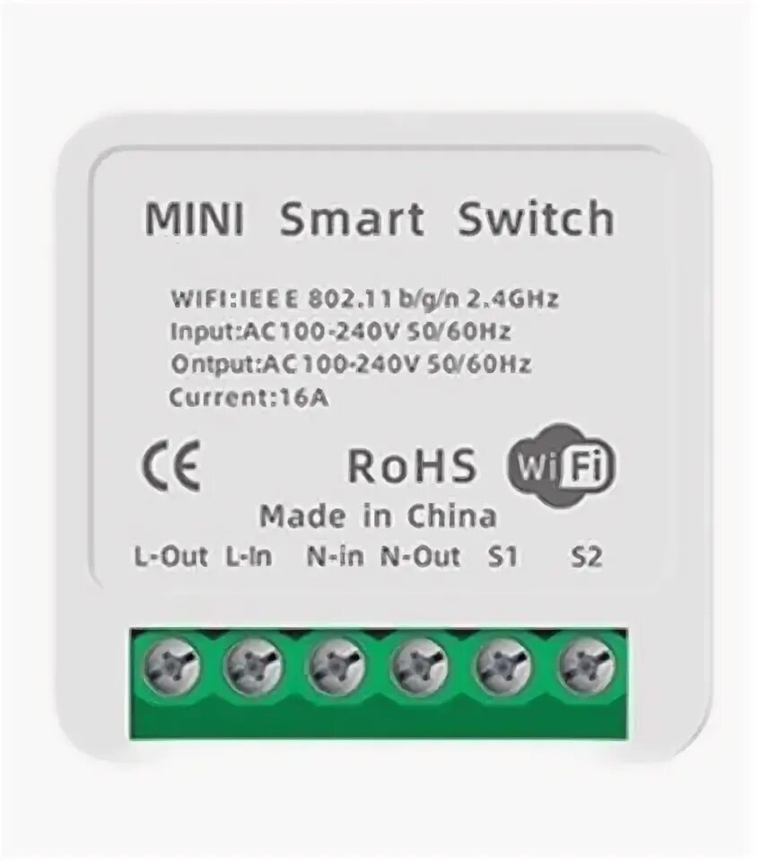 Wi fi реле tuya mini 16a. Wi fi реле tuya mini 16a