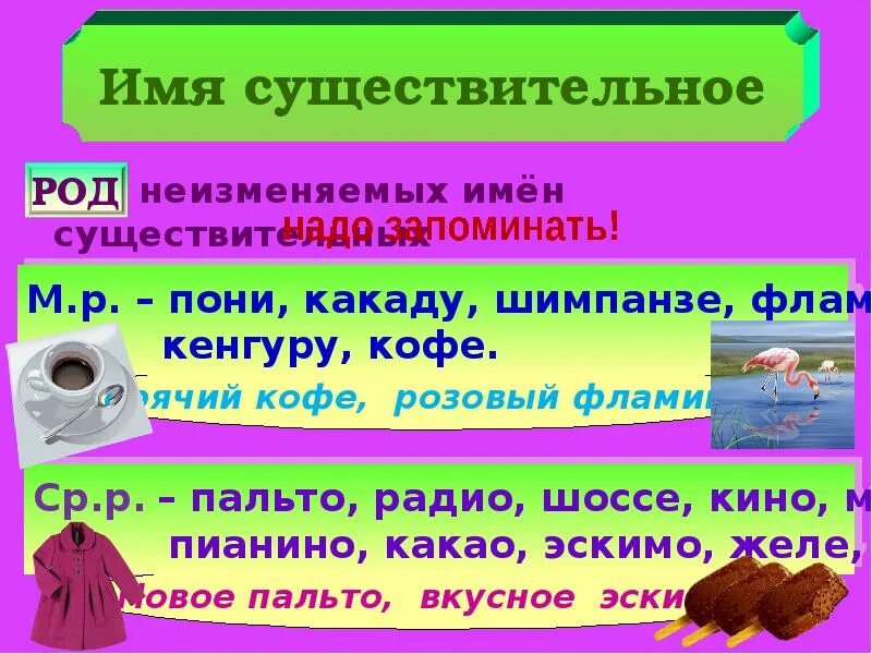 Карточка неизменяемые слова 4 класс. Род неизменяемых имен существительных. Род неизменяемых имен существительных 3 класс. Род имен существительных пальто. Род неизменяемых имен существительных таблица.