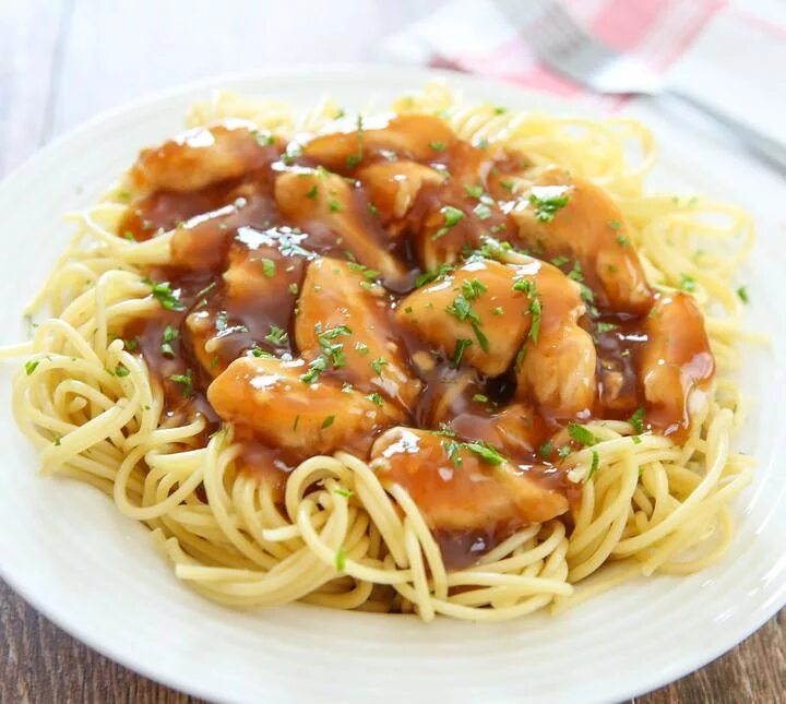 CPK copycat of Kung Pao Chicken Spaghetti Chinese cooking recipes, Chicken entre