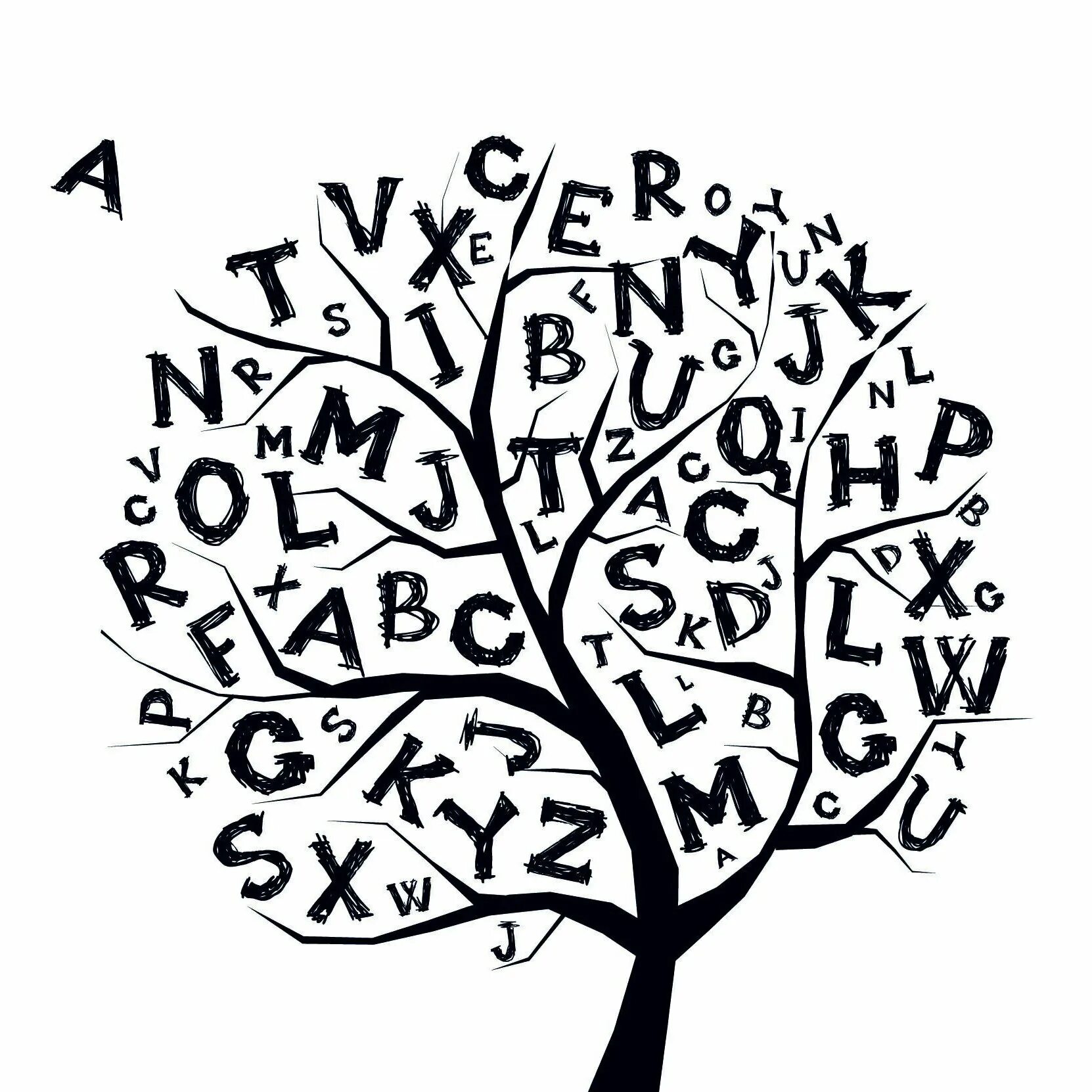 Шрифтовая композиция дерево. Буквы из дерева. Дерево с буквами. Дерево с английским алфавитом.
