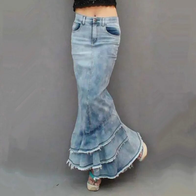 Denim Maxi skirt 2023. Джинсовая юбка макси. Длинная джинсовая юбка годе. Модные джинсовые юбки длинные.