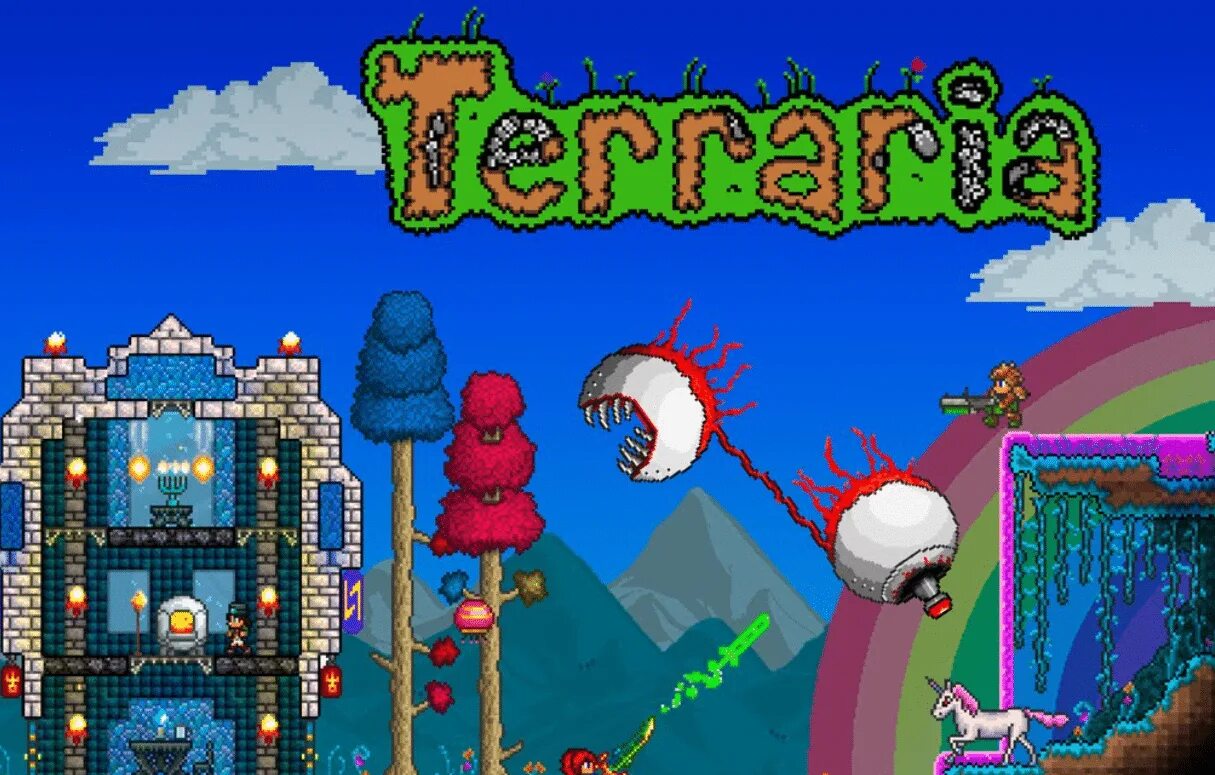 Террария версия 1 1 5. Плакат Terraria. Игра Terraria. Террария Постер. Террария заставка.