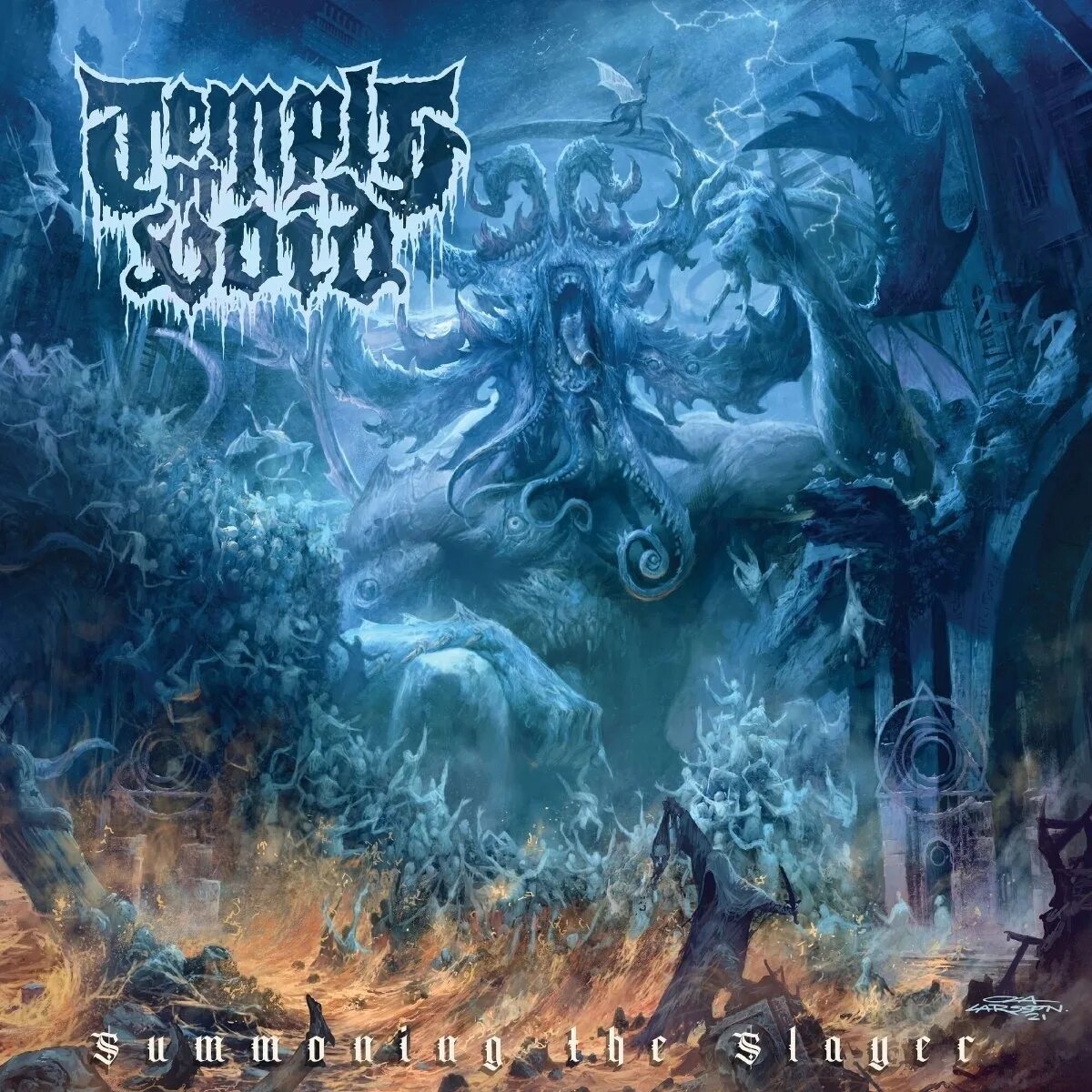 Voices of the void 0.7 0. Temple of Void Summoning the Slayer 2022. Метал альбомы 2022. Summoning обложки альбомов. Temple of Void дискография.
