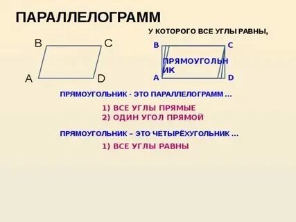 Параллелограмм 1 угол которого прямой является прямоугольником